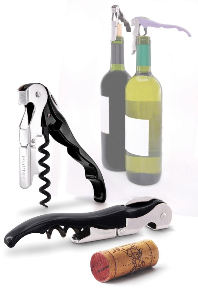 Vinåbner Pulltaps, sort med hylster