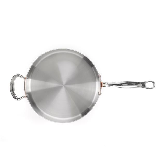 Traktørpande i kobber med låg 26 cm