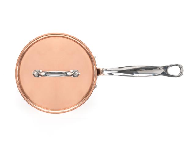 Kasserolle i kobber med låg 1,5 l