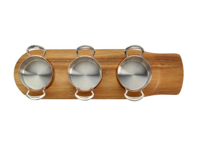 Minigryde sæt i 3 dele i kobber 9 cm